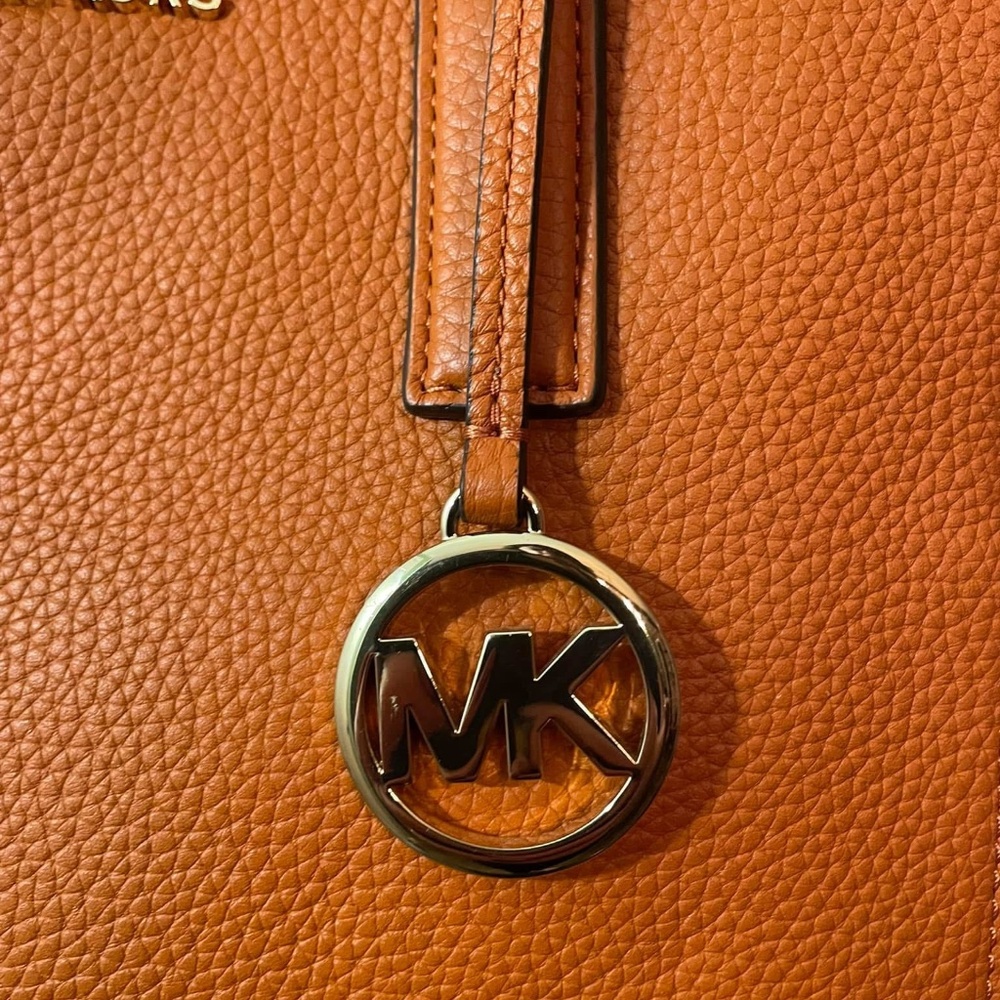 Michael Kors Orange Leather Tote Bag - Picture 6 of 10